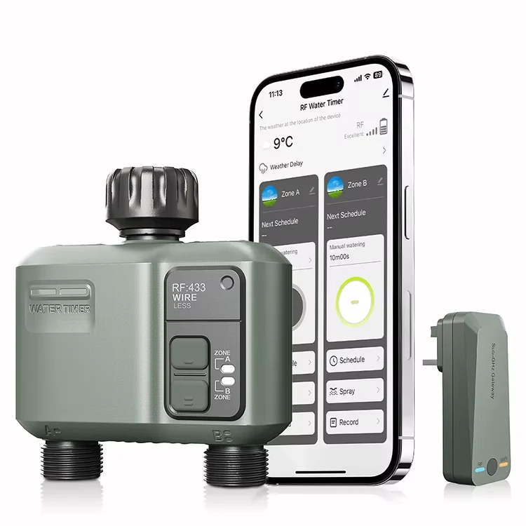 Johgee RF433 WiFi dual outlet water timer with gateway